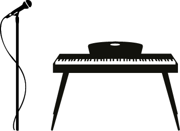 Instrumenten Grafik - Mikrofon und Keyboard