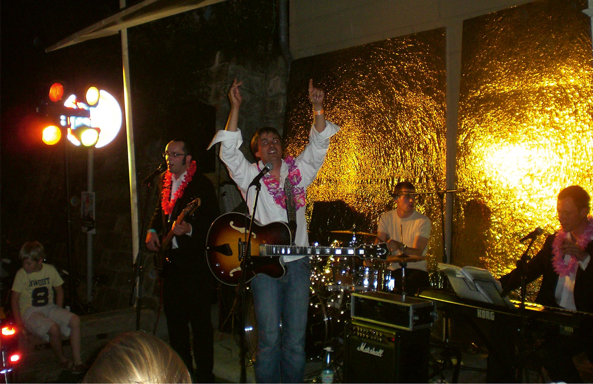 In dunklem Licht, um 16uhr, beim Elbhangfest in Loschwitz, hatte die Band King Creole einen Rock'n'Roe auftritt. Der auftritt war sehr gelungen und fand am 29.06.2008 statt.